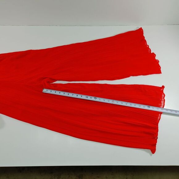 Beyond Words Red Jumpsuit Pleated Wide Leg‎ Spaghetti Strap XS - Picture 4 of 10